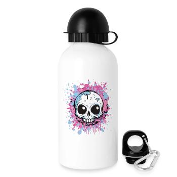 Neon Splatter Skull Art - Drinks Bottle with Lid 500 ml - white - Right