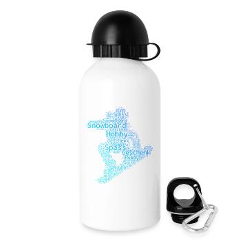 Lustiges Snowboard Motiv - Trinkflasche mit Deckel 500 ml - Weiß - Rechts