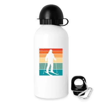 Skifahren Skifahrer ski  - Trinkflasche mit Deckel 500 ml - Weiß - Rechts