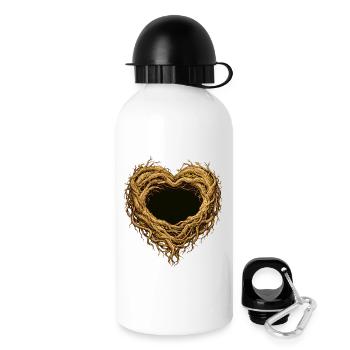 Herz aus Wurzeln – Naturmotiv voller Verbundenheit - Trinkflasche mit Deckel 500 ml - Weiß - Rechts