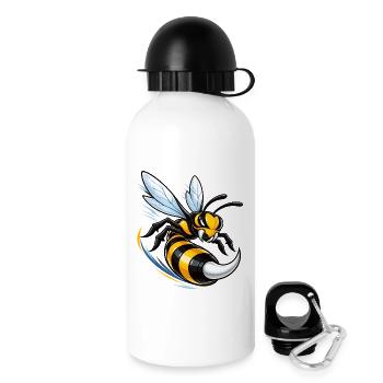 Dynamische Wespe im Flug  - Trinkflasche mit Deckel 500 ml - Weiß - Rechts