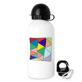 Geometrischer Glasmosaik-Burst - Trinkflasche mit Deckel 500 ml - Weiß - Rechts
