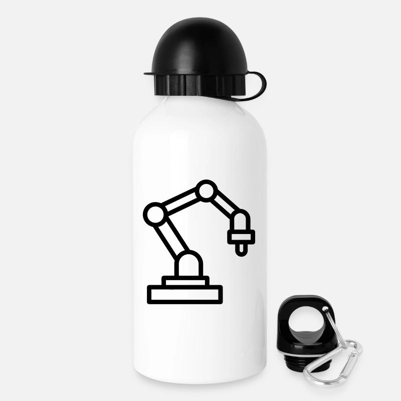 Roboterarm - Trinkflasche mit Deckel 500 ml - Weiß
