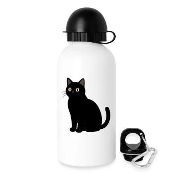 black cat cat black - Drinks Bottle with Lid 500 ml - white - Right