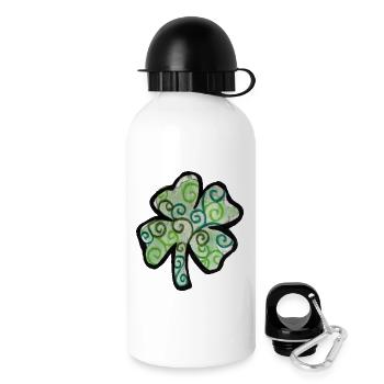 Swirled Shamrock in Pastel Greens - Drinks Bottle with Lid 500 ml - white - Right