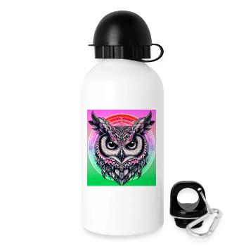 Eule - Trinkflasche mit Deckel 500 ml - Weiß - Rechts