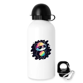 Panda arc-en-ciel galaxie lunettes cool - Gourde avec bouchon 500 ml - blanc - Droite
