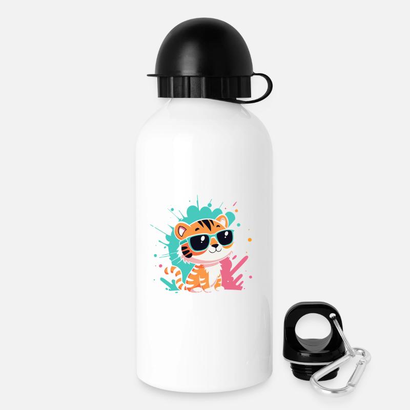 Tiger chic colorful sunglasses - Drinks Bottle with Lid 500 ml - white