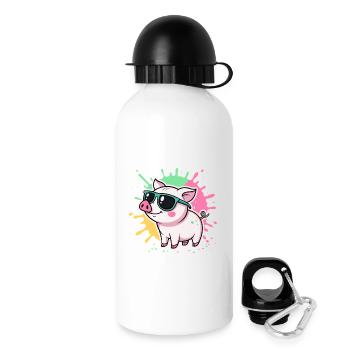 Warm Pig Sonnenbrille - Trinkflasche mit Deckel 500 ml - Weiß - Rechts