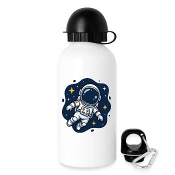 Astronaute cosmique dans la nuit étoilée - Gourde avec bouchon 500 ml - blanc - Droite