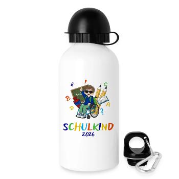 Schulkind 2026: Bunte Inklusion - Trinkflasche mit Deckel 500 ml - Weiß - Rechts