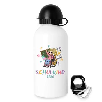 Schulkind Power 2026 - Trinkflasche mit Deckel 500 ml - Weiß - Rechts