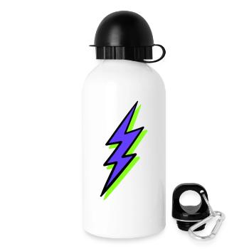 Rayon abstrait dans les tons néon - Gourde avec bouchon 500 ml - blanc - Droite