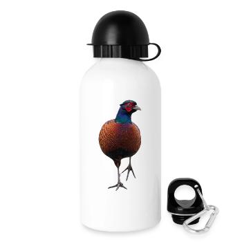 Fasan mit erhobenem Bein - Trinkflasche mit Deckel 500 ml - Weiß - Rechts