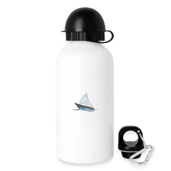 Schiff auf hoher See - Trinkflasche mit Deckel 500 ml - Weiß - Rechts