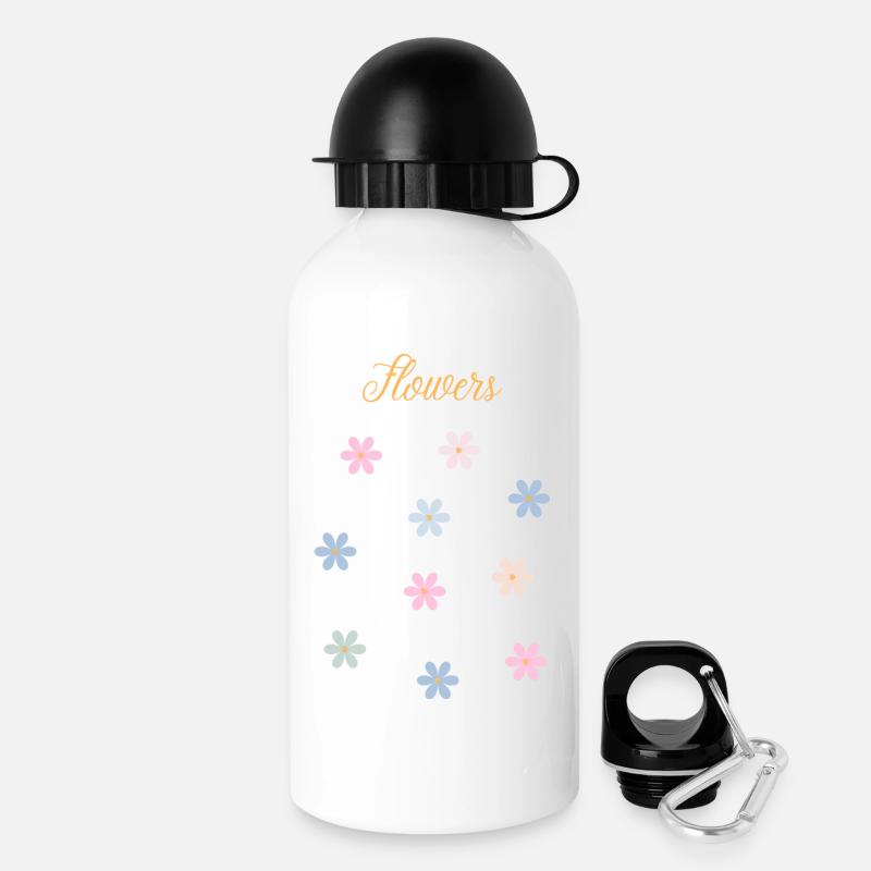 Pastel Blossom Magic : Design floral élégant - Gourde avec bouchon 500 ml - blanc