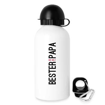 Bester Papa der Welt Geschenk - Trinkflasche mit Deckel 500 ml - Weiß - Rechts