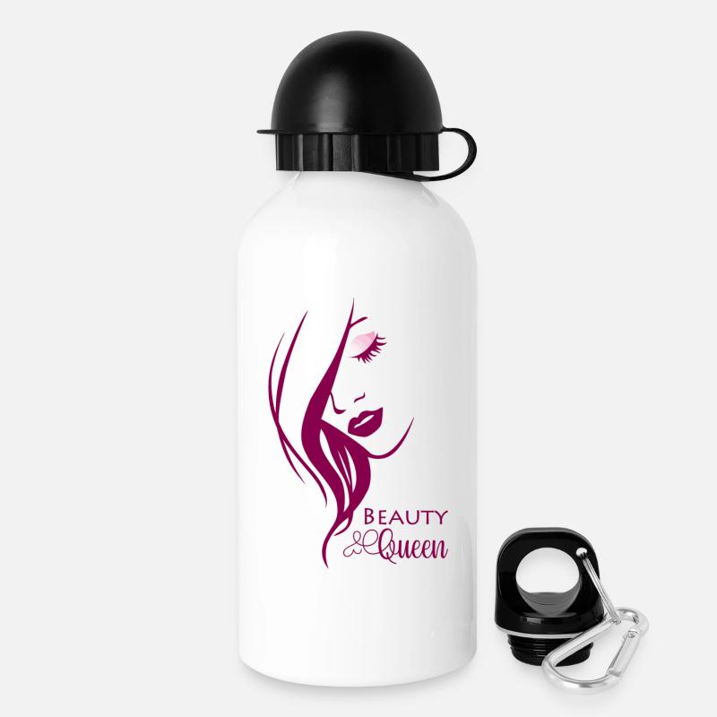 Beauty Queen - Trinkflasche mit Deckel 500 ml - Weiß