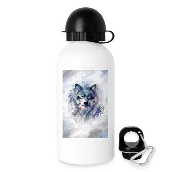 Wolf in a snowstorm grey version - Drinks Bottle with Lid 500 ml - white - Right
