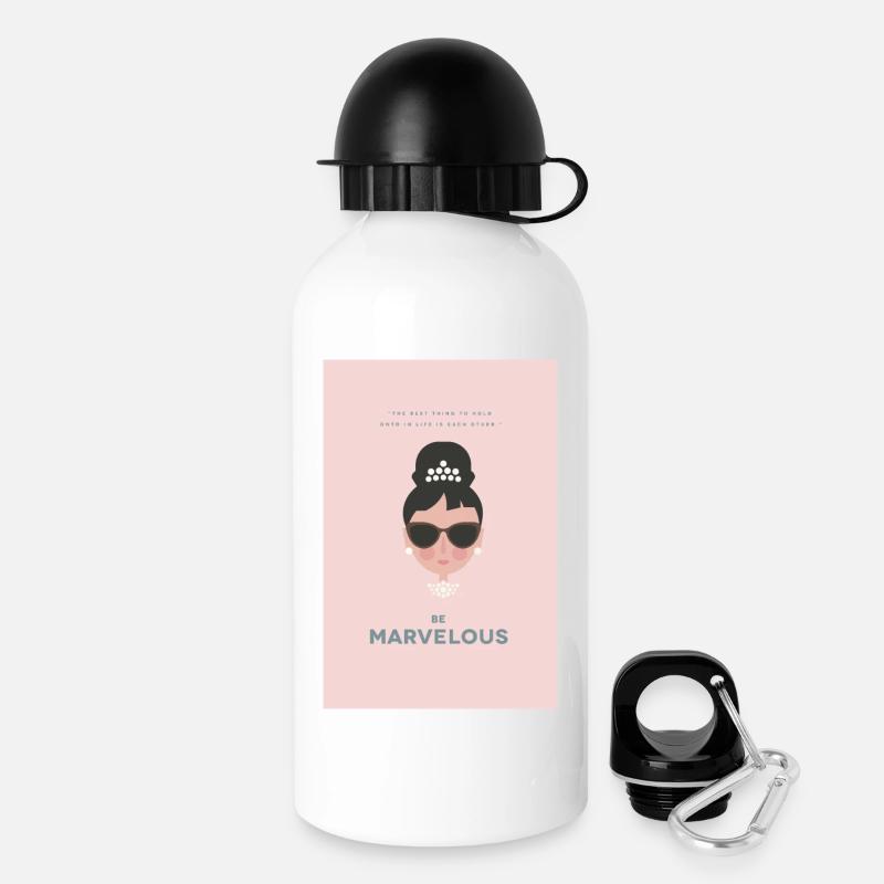 Audrey Hepburn - Gourde avec bouchon 500 ml - blanc