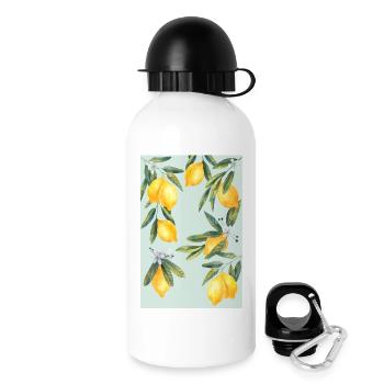 Zitronen - Trinkflasche mit Deckel 500 ml - Weiß - Rechts