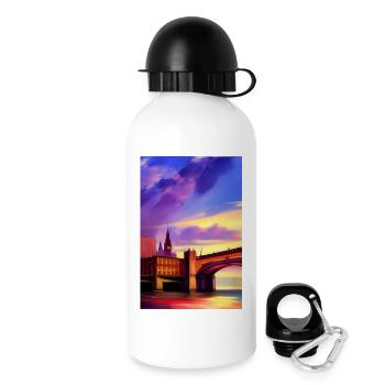 Brücken in London - Trinkflasche mit Deckel 500 ml - Weiß - Rechts