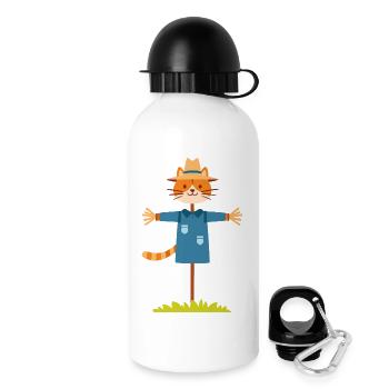 Chat épouvantail - Gourde avec bouchon 500 ml - blanc - Droite