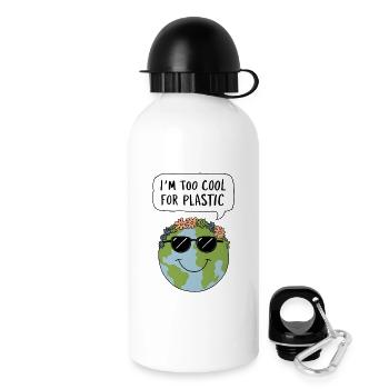 Too Cool for Plastic - Trinkflasche mit Deckel 500 ml - Weiß - Rechts