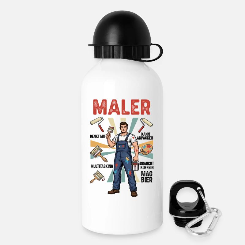 The Painter - Drinks Bottle with Lid 500 ml - white