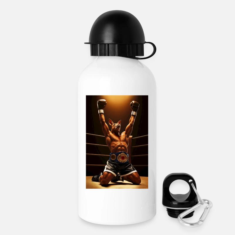 Champion Känguru Humanoider Boxer - Trinkflasche mit Deckel 500 ml - Weiß
