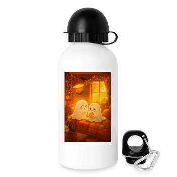 Cozy Halloween Ghosts in Autumn - Drinks Bottle with Lid 500 ml - white - Right