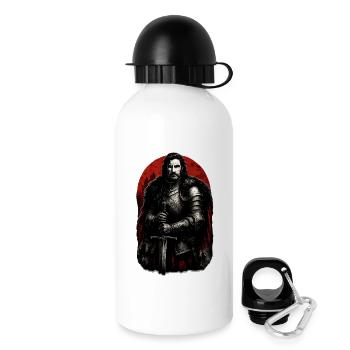 Dark Fantasy Noble Knight – Design médiéval - Gourde avec bouchon 500 ml - blanc - Droite