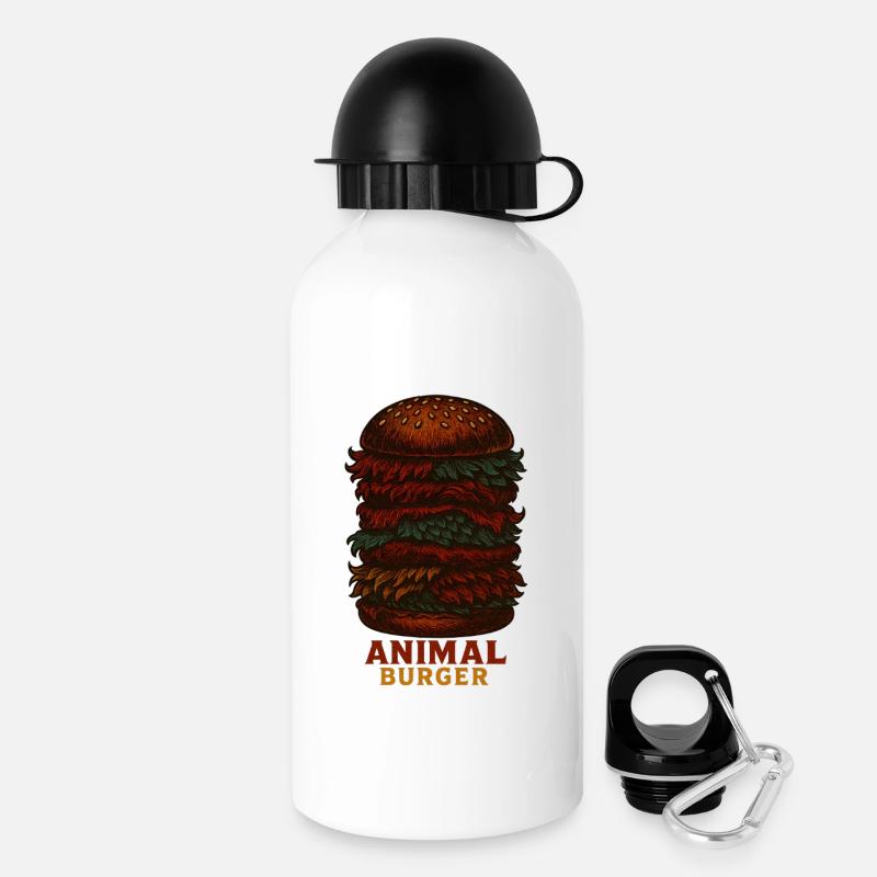 Animal_BRGR - Drinks Bottle with Lid 500 ml - white
