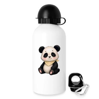 Kuschelpanda mit Halstuch - Trinkflasche mit Deckel 500 ml - Weiß - Rechts
