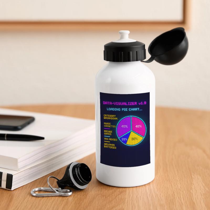 Neon Pie Chart Retro Visual Drinks Bottle with Lid 500 ml