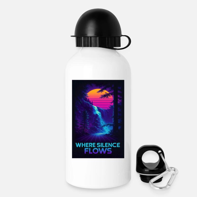 Where Silence Flows Neon Gorge - Trinkflasche mit Deckel 500 ml - Weiß