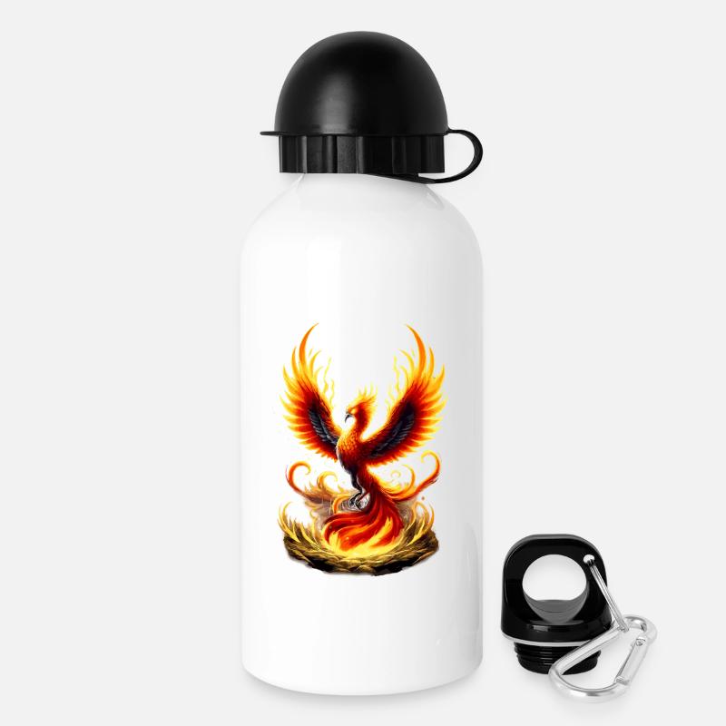 Fire Phoenix Flame Vortex - Drinks Bottle with Lid 500 ml - white