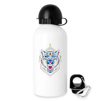 Impression géométrique néon tigre - Gourde avec bouchon 500 ml - blanc - Droite