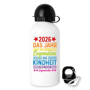 2026 Das Jahr in dem Legenden die Kindheit beenden - Trinkflasche mit Deckel 500 ml - Weiß - Rechts