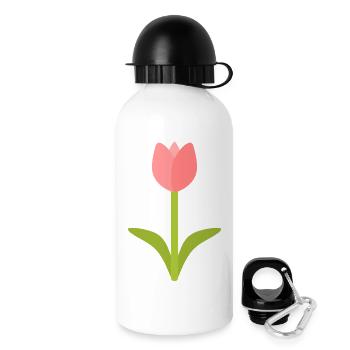 Tulip Silhouette in Bloom - Drinks Bottle with Lid 500 ml - white - Right