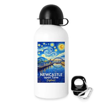 Newcastle Tyne Starry Sky Artwork - Drinks Bottle with Lid 500 ml - white - Right