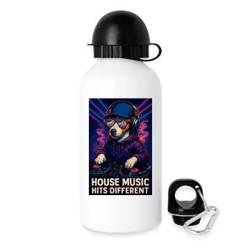 House Music Hits Different DJ Jack Russell Style - Drinks Bottle with Lid 500 ml - white - Right