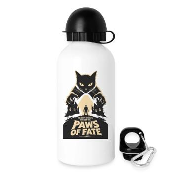 Horreur Chatte Pattes du Destin - Gourde avec bouchon 500 ml - blanc - Droite