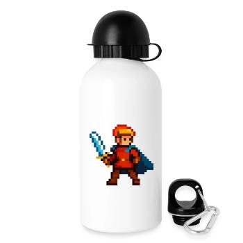 Chevalier Pixel avec épée et cape - Gourde avec bouchon 500 ml - blanc - Droite