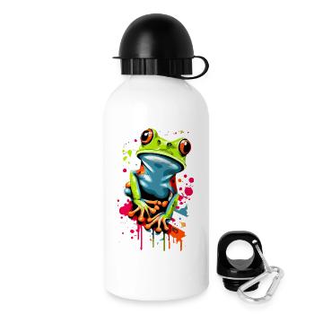 Grenouille - Rainette - Prince grenouille - Croaker - Gourde avec bouchon 500 ml - blanc - Droite