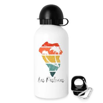 La Palma Umriss Karte Kanaren Urlaub vintage retro - Trinkflasche mit Deckel 500 ml - Weiß - Rechts