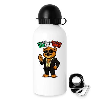 Mafioso Teddy Bear - Italian Humor - Drinks Bottle with Lid 500 ml - white - Right