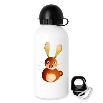Lapin châtaignier mignon – Artisanat amusant et enfant - Gourde avec bouchon 500 ml - blanc - Droite