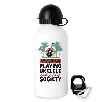 Ukulélé hawaïen ukélé si vous le pouvez - Gourde avec bouchon 500 ml - blanc - Droite