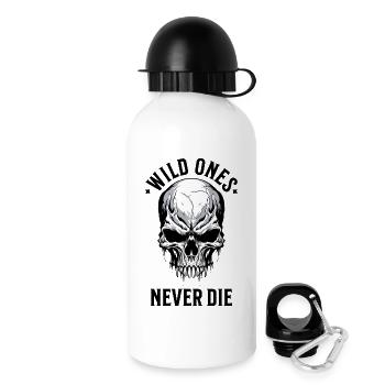 crâne squelette moto motard gang - Gourde avec bouchon 500 ml - blanc - Droite